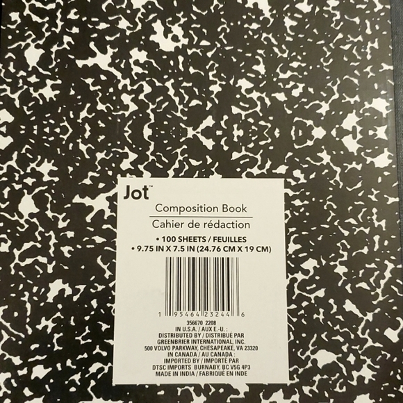 Jot 4-pack Black & White Composition Notebooks- Wide Ruled - Picture 6 of 6
